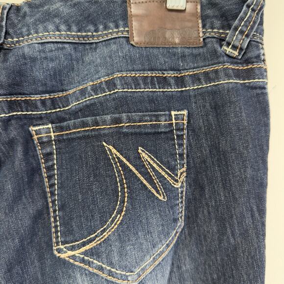 Maurices Low Rise Dark Wash Bootcut Jeans Size 14 Long Casual Western Rodeo Boho - Picture 6 of 10